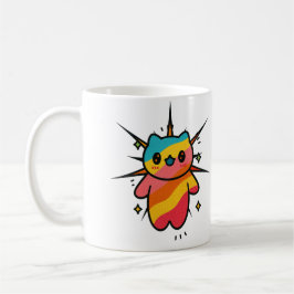 Café Caneca de Arte Pop Cósmica de Gato de Desenho Anim