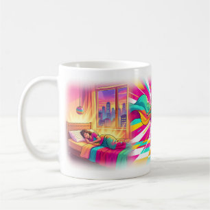 Café Caneca de Arte Pop de Dança Colorida ao Acordar So
