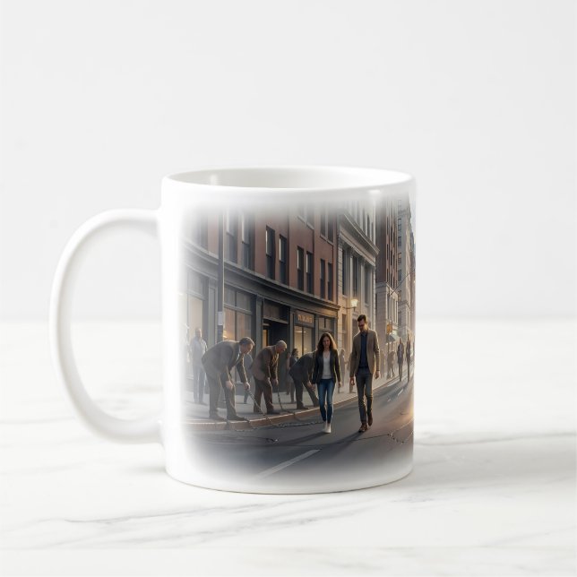 Café Caneca de Arte Sinfonia de Rua da Cidade de Espera (Esquerda)