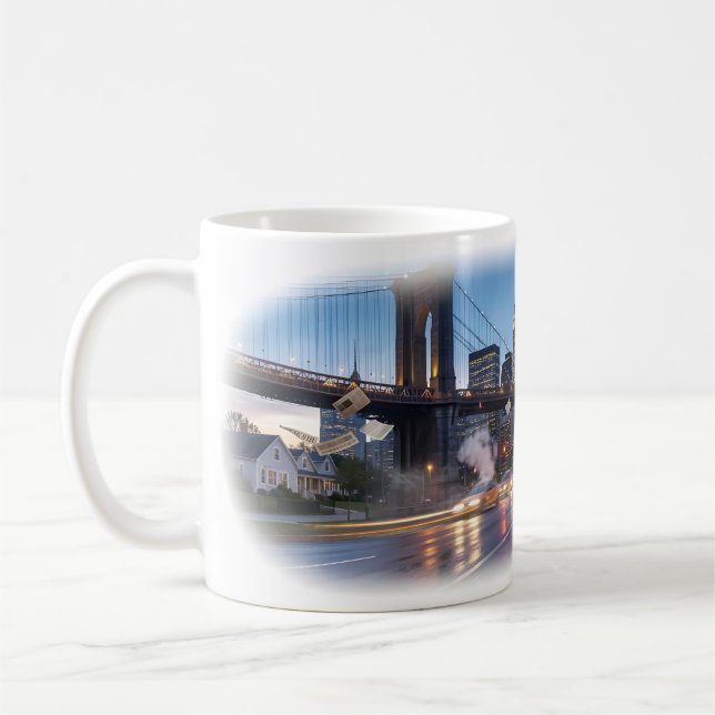 Café Caneca de Arte Urbana Brooklyn Headlines at Dusk (Esquerda)