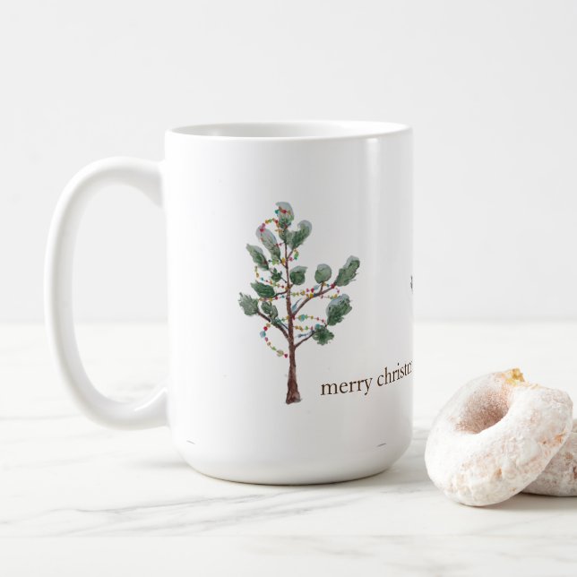 Café caneca de árvore de Natal (Com Donut)