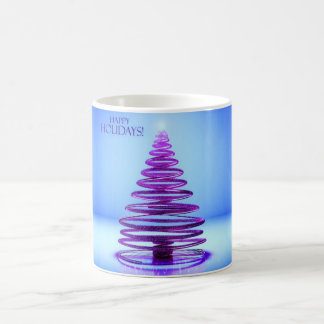 Café Caneca de árvore de Natal em espiral roxa