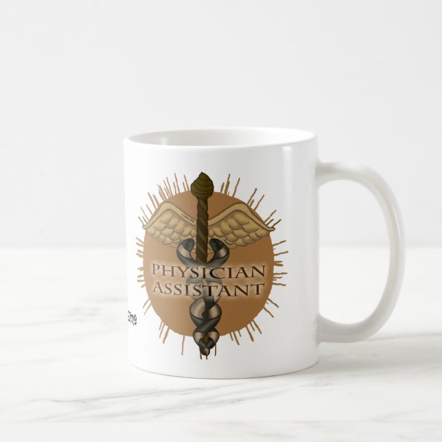 Café Caneca de Assistente Médico Caduceu (Direita)