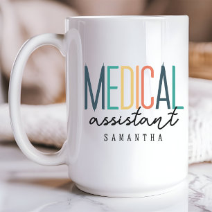 Café Caneca de Assistente Médico com Nome Personalizado