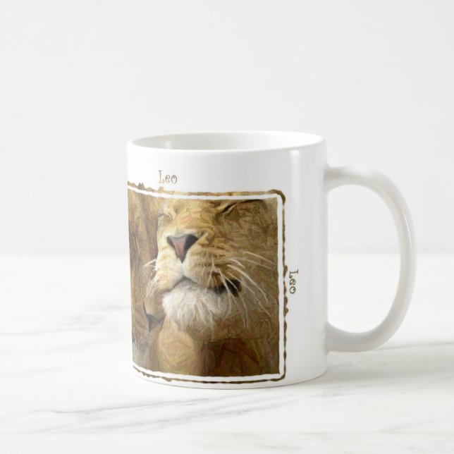 Café Caneca de Astrólogia de Arte Digital de Leão (Direita)