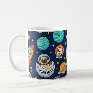 Café Caneca de Astronauta Cachorro – Padrão Foguete Esp
