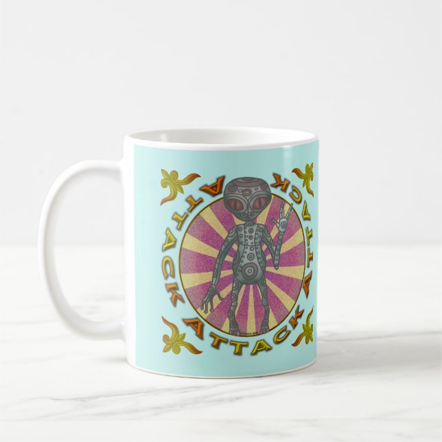 Café Caneca de Ataque de Robô Alien (Esquerda)