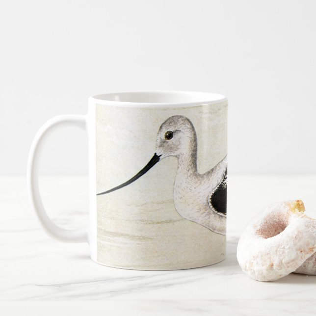 Café Caneca de aves marinhas vintage, aves pernilongas (Com Donut)