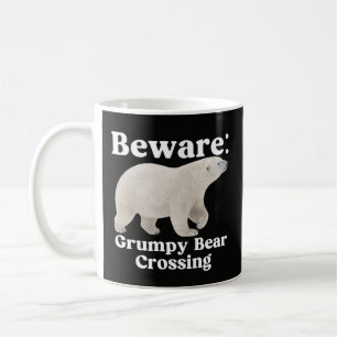 Café Caneca de Aviso de Travessia de Urso Mal-Humorado