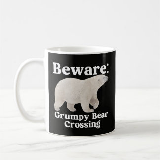 Café Caneca de Aviso de Travessia de Urso Mal-Humorado