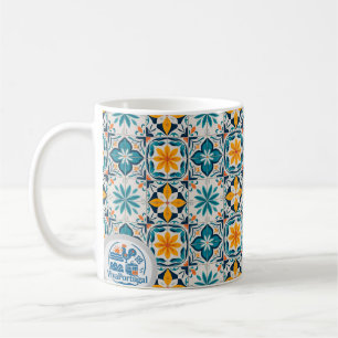 Café Caneca de Azulejo Português – Padrão de Azulejo Tr