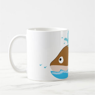 Café caneca de baleia de desenho animado fofo