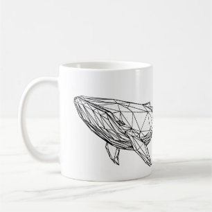 Café Caneca de Baleia Geométrica Minimalista