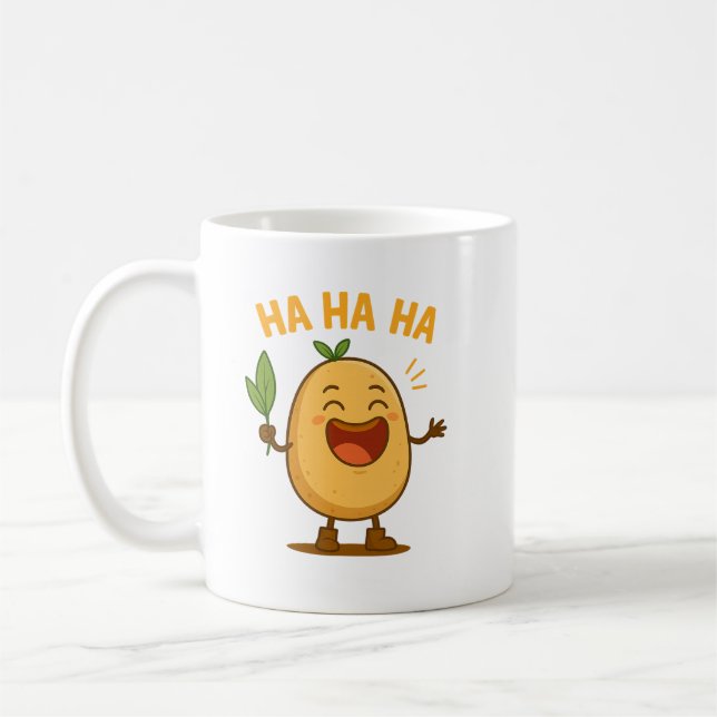 Café Caneca de Batata Risonha Engraçada (Esquerda)