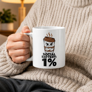 Café Caneca de Bateria Social 1% Presente Divertido par