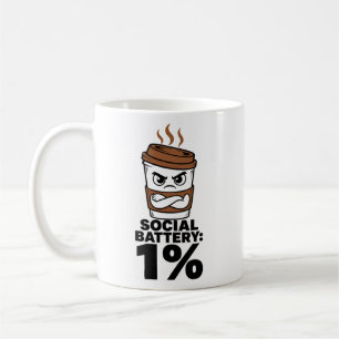 Café Caneca de Bateria Social 1% Presente Divertido par