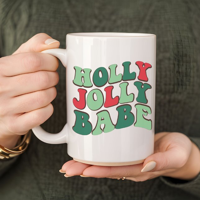 Café Caneca de bebê bicho-da-ganga, Merry caneca de nat (holly jolly babe mug, merry christmas mug, personalized mug, custom name mug, christmas vibes mug)