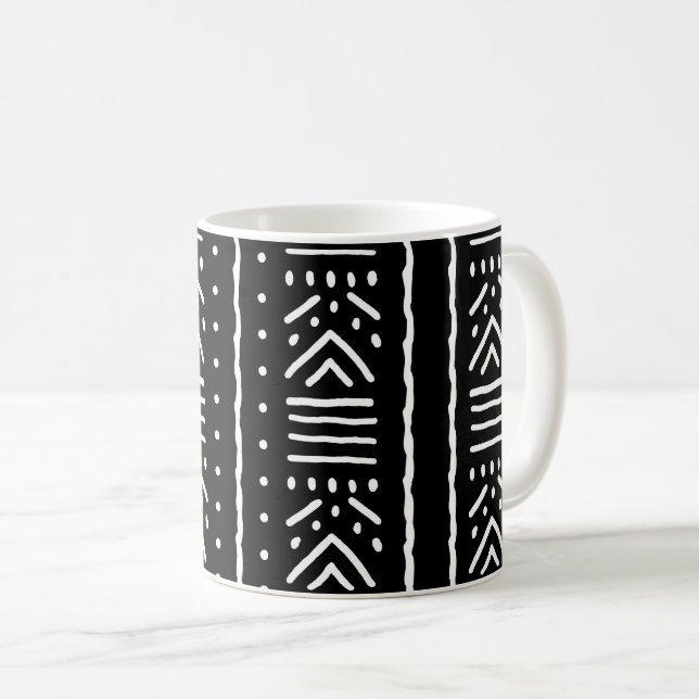 Café Caneca de Bebida com Design de Tecido de Lama Afri (Frente Esquerda)