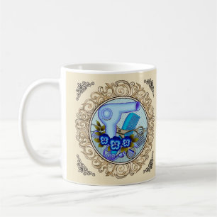 Café Caneca de Beleza Fancy Blue Pansy