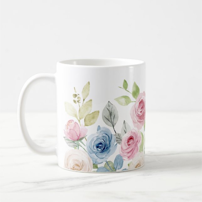 Café Caneca de beleza floral (Esquerda)