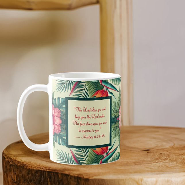 Café Caneca de Bênção Matinal dos Trópicos Brilhantes (Criador carregado)