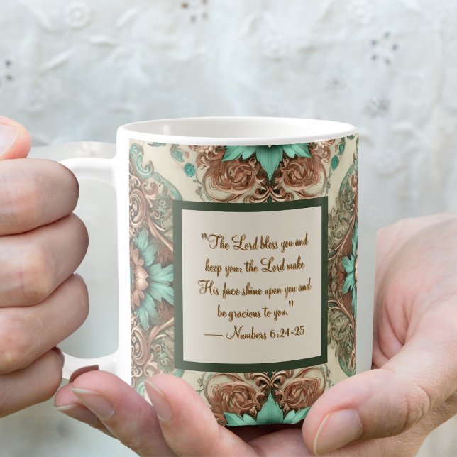 Café Caneca de Bênção Matinal Tradicional Chique (Criador carregado)
