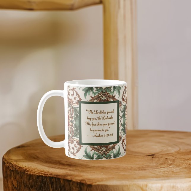 Café Caneca de Bênção Matinal Tradicional Rústica Leve (Criador carregado)
