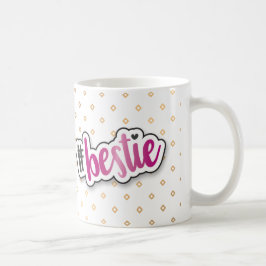 Café Caneca de Bestie com efeito cor-de-rosa da folha