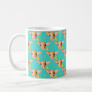 Café Caneca de Bezerro Pequeno com Flor