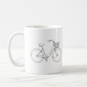 Café Caneca de Bicicleta em Desenho Contínuo