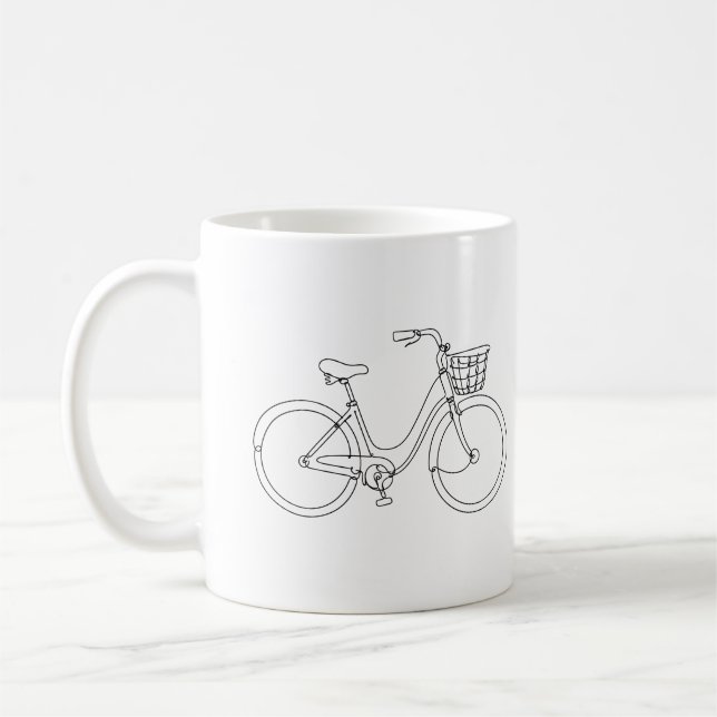 Café Caneca de Bicicleta em Desenho Contínuo (Esquerda)