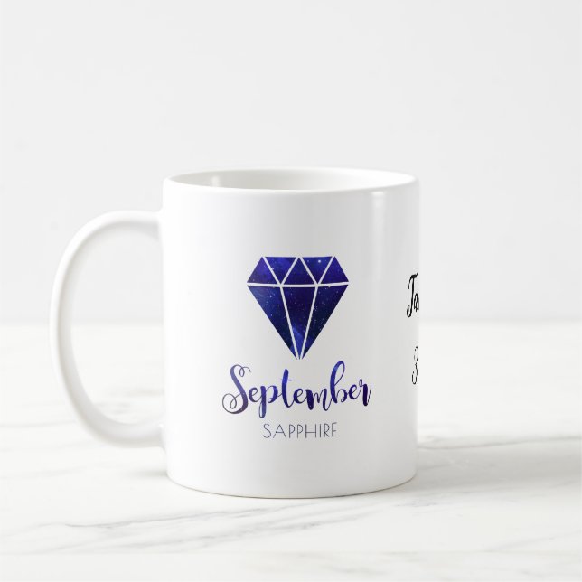 Café Caneca de Birthstone setembro safira (Esquerda)