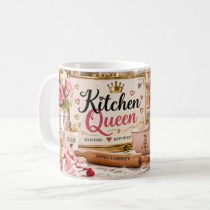 Café Caneca de Biscoito Rosa Kitchen Queen