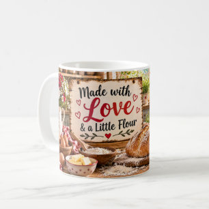 Café Caneca de Biscoitos Feita com Amor & Farinha