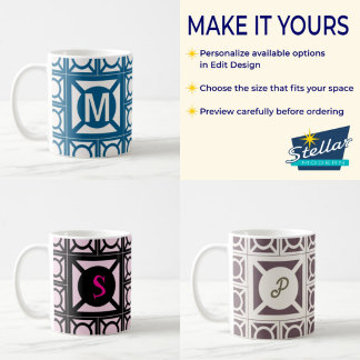Café Caneca de Bloco de Brisa com Monograma Personaliza