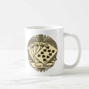 Café Caneca de boa mão de pôquer