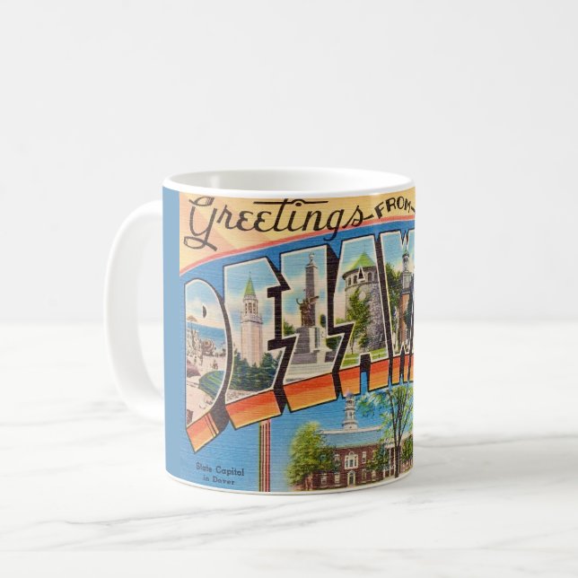 Café Caneca de Boas-Vindas Retro Delaware (Frente Esquerda)