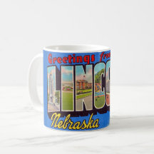 Caneca de Boas-Vindas Retro Lincoln Nebraska