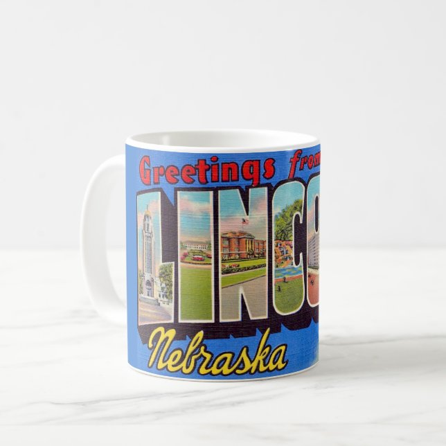 Café Caneca de Boas-Vindas Retro Lincoln Nebraska (Frente Esquerda)