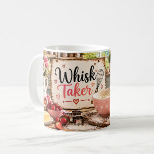 Café Caneca de Bolo Rosa Whisk Taker