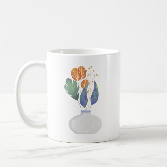 Café Caneca de Buquê Minimalista (Esquerda)