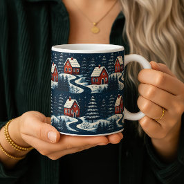 Café Caneca de Cabana de Inverno Aconchegante de Arte P