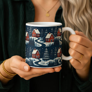 Café Caneca de Cabana de Inverno Aconchegante de Arte P