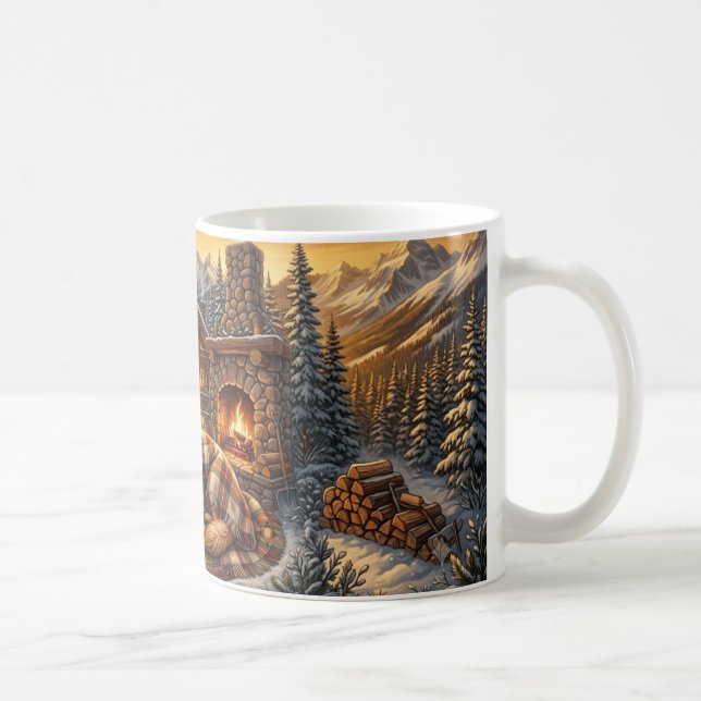 Café Caneca de Cabine Aconchegante do Retriever Dourado (Direita)