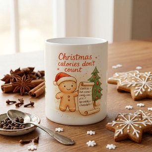Café Caneca de Cacau de Natal Divertida Calorias Não Co