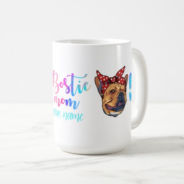 Café Caneca de Cachorro Boston Terrier Dia das Mães Bos (Frente Esquerda)