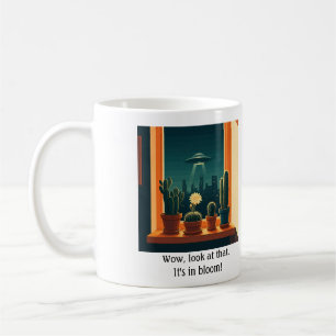 Café Caneca de cacto da janela do OVNI