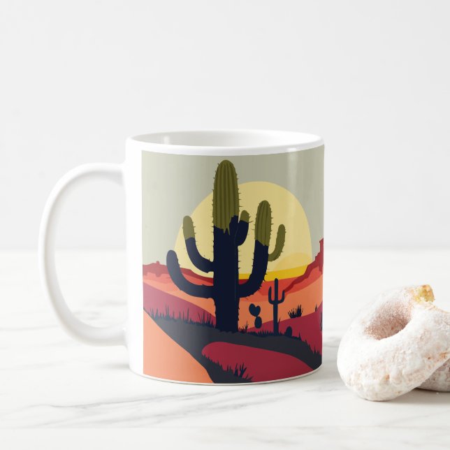Café caneca de cacto legal (Com Donut)