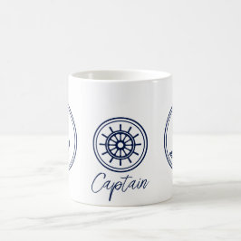 Café Caneca de café, âncora azul e roda do navio