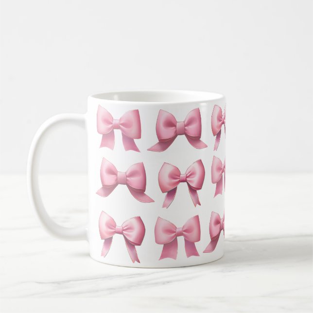 Café Caneca de café/chá com Laço Rosa (Esquerda)